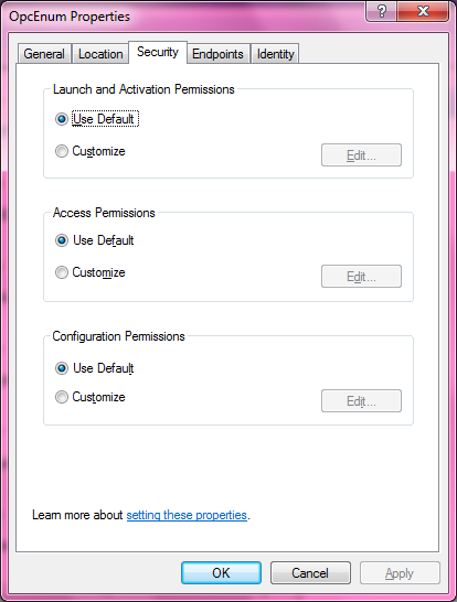 DCOM Security Configuration 539