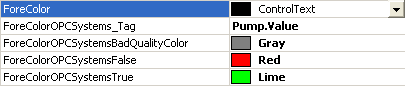 OPC Controls Label Properties 312